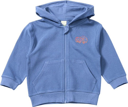 Sweatjacke mit Ripp-Struktur & Truck-Stickerei, blau, Gr. 98 ALANA
