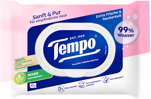 Feuchtes Toilettenpapier Parfümfrei Tempo