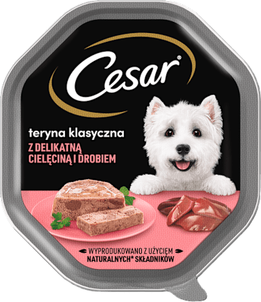Mokra karma dla psów z delikatną cielęciną i drobiem Cesar