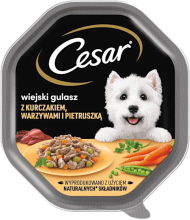 Mokra karma dla psów wiejski gulasz z kurczakiem warzywami i pietruszką Cesar