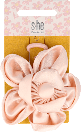 Haar- und Ansteckbrosche Blume rosa s-he stylecollection