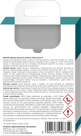 Obroża przeciw pchłom dla kotów happs