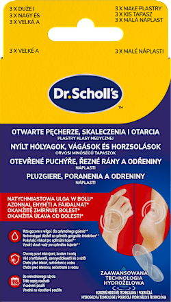 Plastry na otwarte pęcherze, skaleczenia i otarcia Scholl