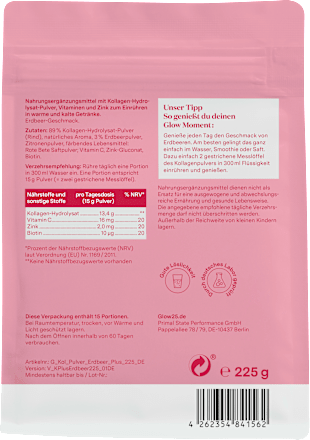 Kollagenpulver Plus Typ Strawberry Glow25