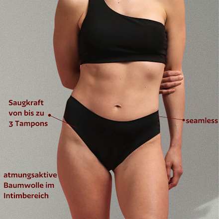 Periodenunterwäsche Slip Cheeky Schwarz Gr. XS dais