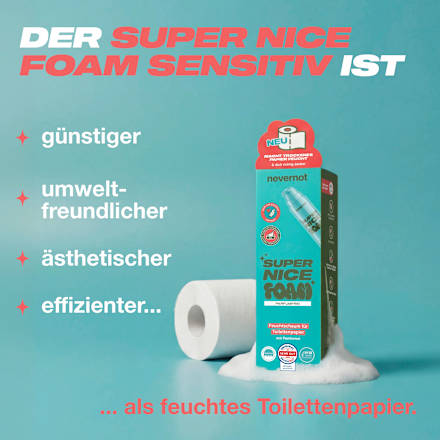 Feuchtschaum für Toilettenpapier Sensitive  nevernot