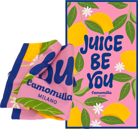 Brisača za na plažo z napisom Juice Be You Camomilla
