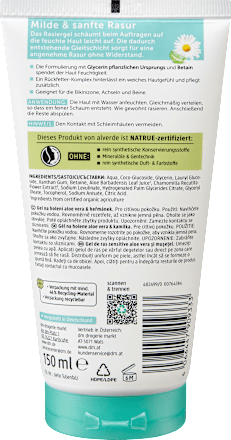 gel na holení bio aloe vera & bio heřmánek alverde NATURKOSMETIK