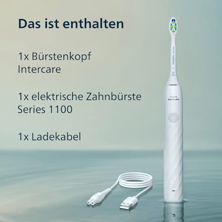 Elektrische Zahnbürste 1100 HX3901/01 weiß Philips Sonicare