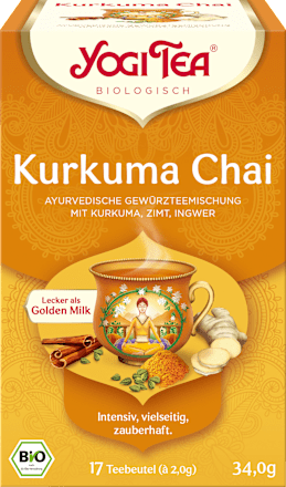 Gewürztee "Kurkuma Chai" mit Kurkuma, Zimt & Ingwer (17 Beutel) YOGI TEA