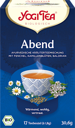 Kräutertee "Abend" mit Fenchel, Kamillenblüten & Baldrian (17 Beutel) YOGI TEA