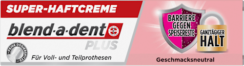 Haftcreme Plus Barriere gegen Speisereste geschmacksneutral blend-a-dent