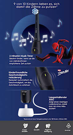Elektrische Zahnbürste iO Kinder Spiderman mit Reiseetui, ab 6 Jahren Oral-B