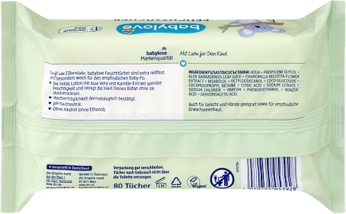 vlhčené ubrousky aloe vera, 4 x 80 ks babylove