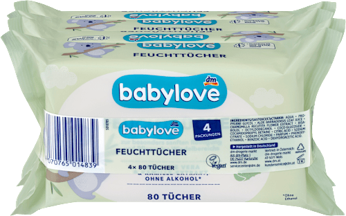 vlhčené ubrousky aloe vera, 4 x 80 ks babylove
