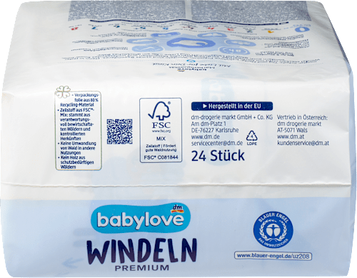Pannolini premium taglia 0 newborn xs (fino a 3 kg) babylove