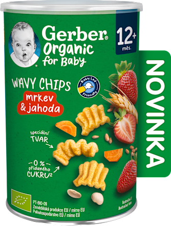 Wavy Chips mrkev & jahoda Gerber Organic