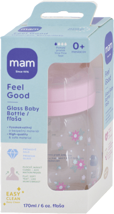 Sklenená flaša Feel Good - 0+m, 170 ml mam