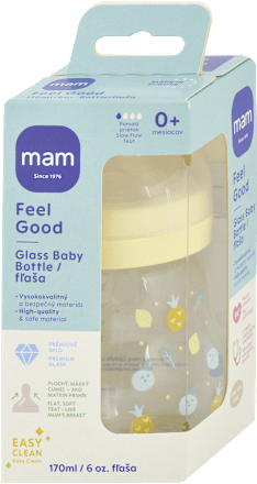 Sklenená flaša Feel Good - 0+m, 170 ml mam
