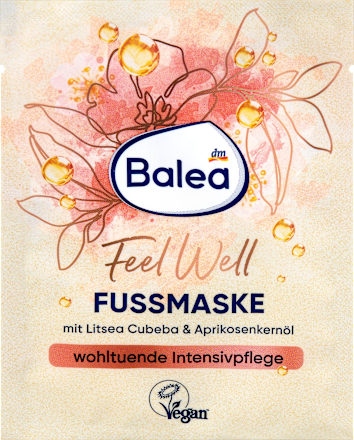 Fußmaske feel well mit Litsea Cubeba & Aprikosenkernöl Balea