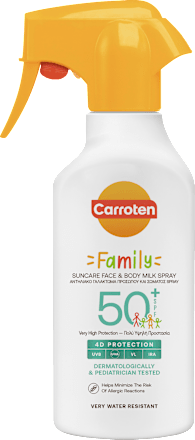Слънцезащитно спрей-мляко Family SPF 50+ Carroten