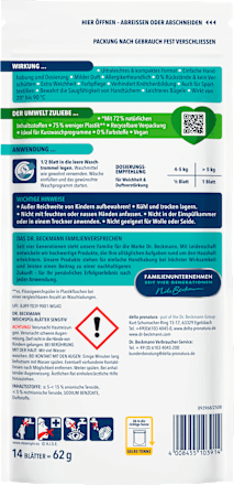Weichspül-Blätter Sensitiv Dr. Beckmann