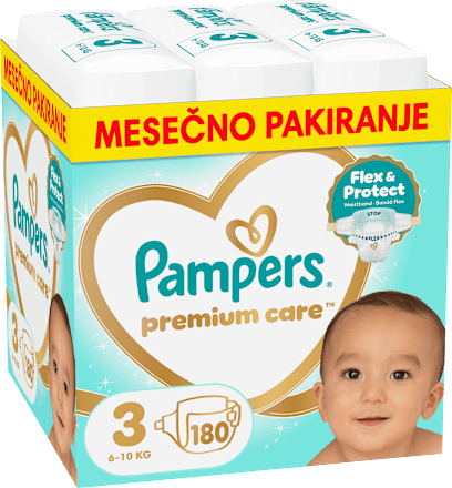 Plenice velikost 3 - mesečno pakiranje (6-10 kg) Pampers Premium Care