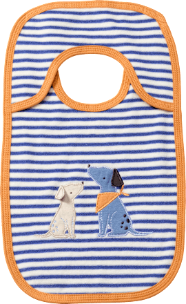 Lätzchen mit Streifen & Hunde-Applikation, blau ALANA