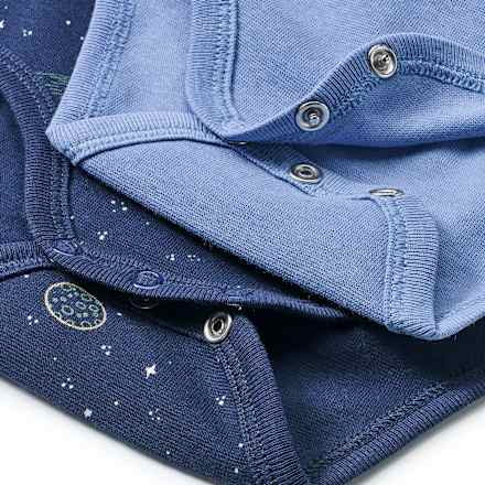Bodys Langarm mit Weltraum-Motiv, blau, Gr. 74/80 ALANA