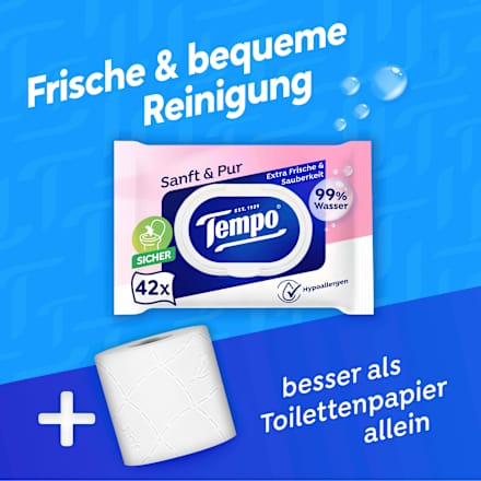 Feuchtes Toilettenpapier Parfümfrei Tempo