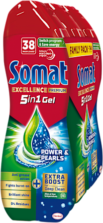 Excellence Premium 5 v 1 přípravek na mytí nádobí v myčce 3x684 ml Somat