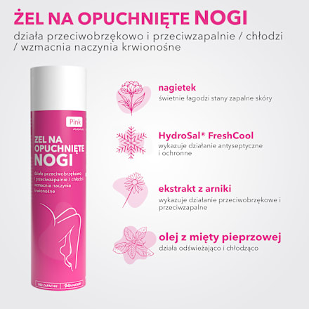 Żel na opuchnięte nogi Pink mama