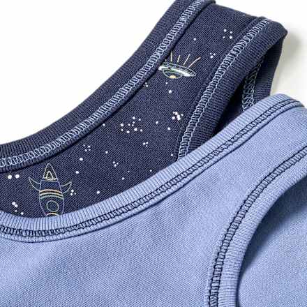 Unterhemden mit Weltraum-Muster, blau, Gr. 110/116 ALANA