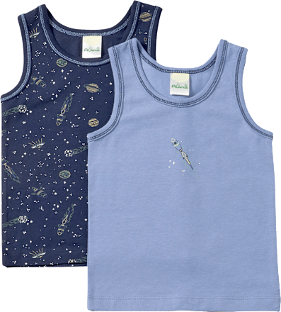 Unterhemden mit Weltraum-Muster, blau, Gr. 110/116 ALANA