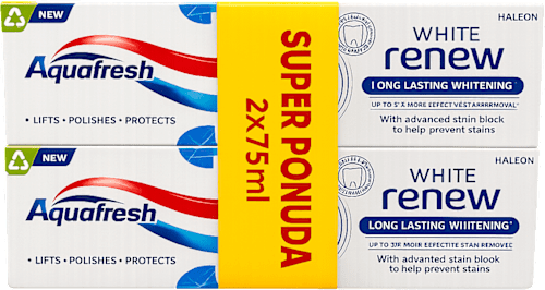 Pasta za zube AQF Renew Long Lasting Whitening, 2 x 75 ml Aquafresh