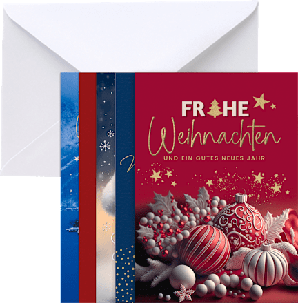Grußkarte Weihnachten klassisch, Mehrstückpackung CACTUS