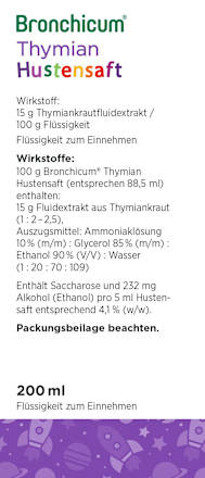 Bronchicum Thymian 750 mg Thymian-Fluidextrakt Hustensaft Bronchicum