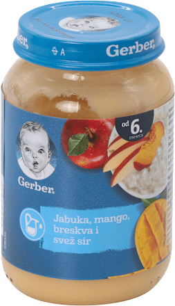 Voćna kašica - jabuka, mango, breskva i svež sir Gerber