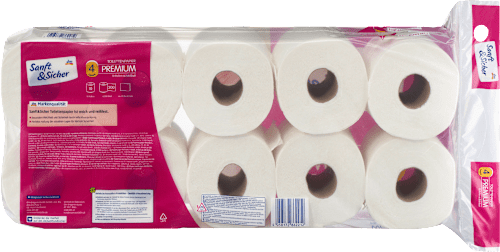 Toilettenpapier Premium 4-lagig (10x200 Blatt) Sanft&Sicher
