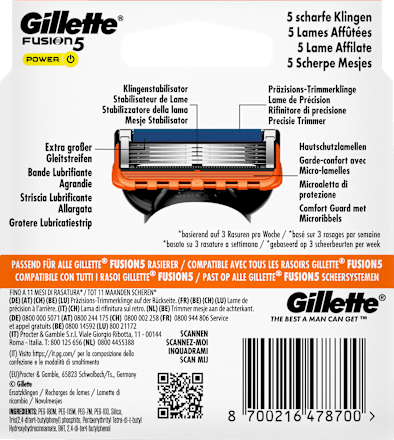 Rasierklingen, Fusion5 Power Gillette