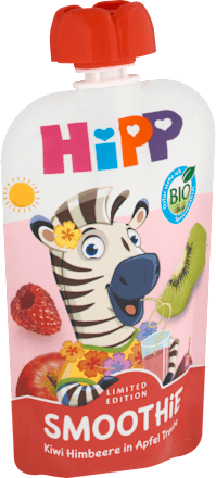 BIO příkrm v sáčku jablko, červené hrozno, kiwi & maliny HiPP