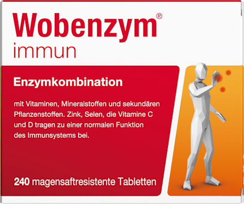 Wobenzym immun, Enzymkombination, magensaftresistente Tabletten Wobenzym