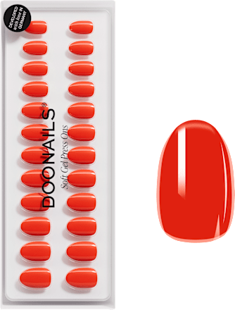 Künstliche Nägel, Soft Gel Press Ons Fire Short Round Doonails