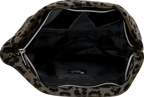 Kulturtasche Leoprint groß braun manòu
