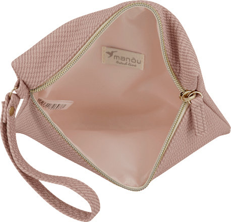Kosmetiktasche mit Henkel rosa manòu