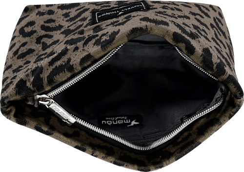 Kulturtasche Leoprint klein braun manòu