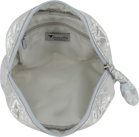 Kosmetiktasche mit Rautenmuster silber manòu