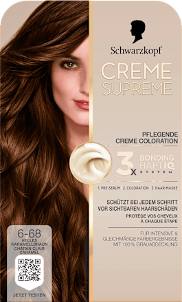 Dauerhafte Coloration Creme Supreme - Nr. 6-68 Helles Karamellbraun Schwarzkopf CREME SUPREME