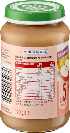 Früchte Apfel-Himbeer-Banane ab dem 5. Monat dmBio