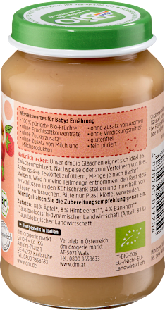 Früchte Apfel-Himbeer-Banane ab dem 5. Monat dmBio
